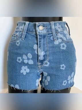 Hollister Flower Jean Shorts Cutoffs Floral Denim Women Size 9 - 29 Waist